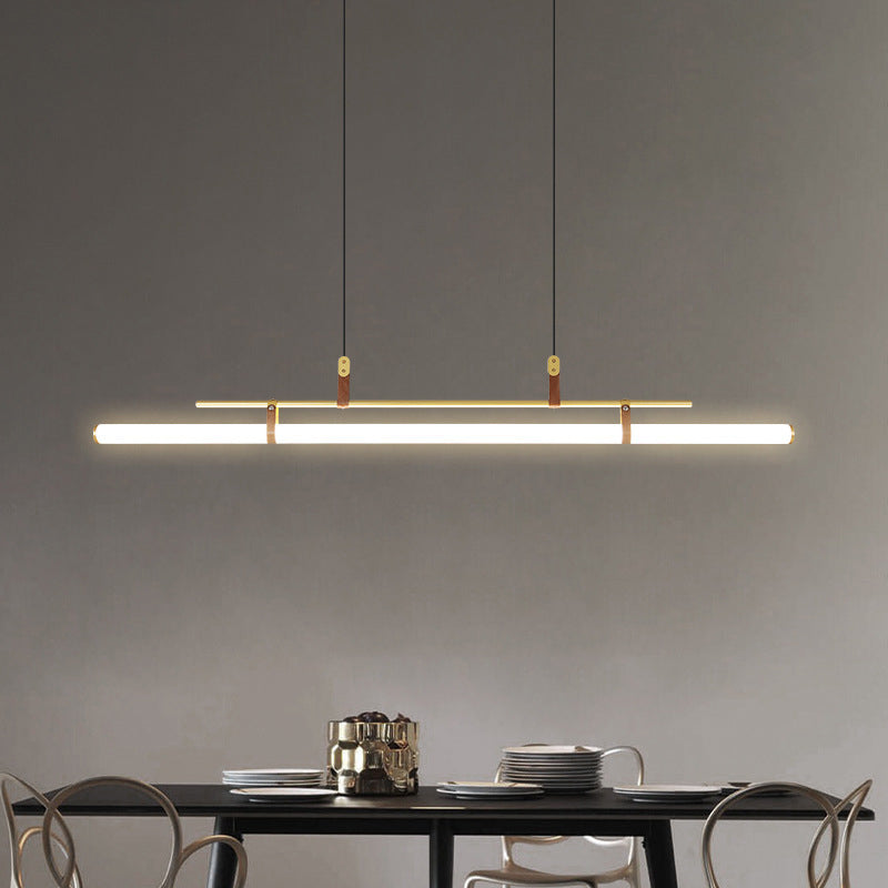 Inari Modern Linear Metal Pendant Light,Black/Gold - Neutralighting