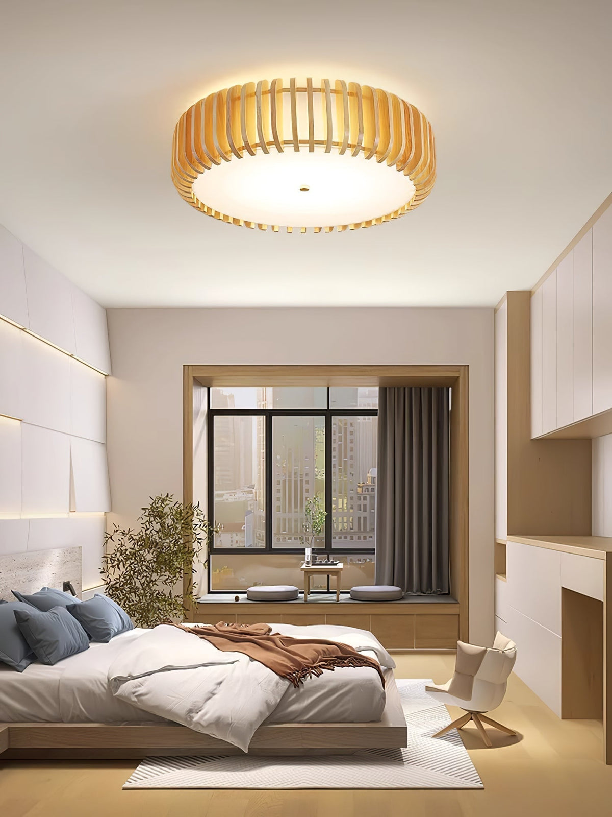 Gleniel Wood Ceiling Light-Moonnatur