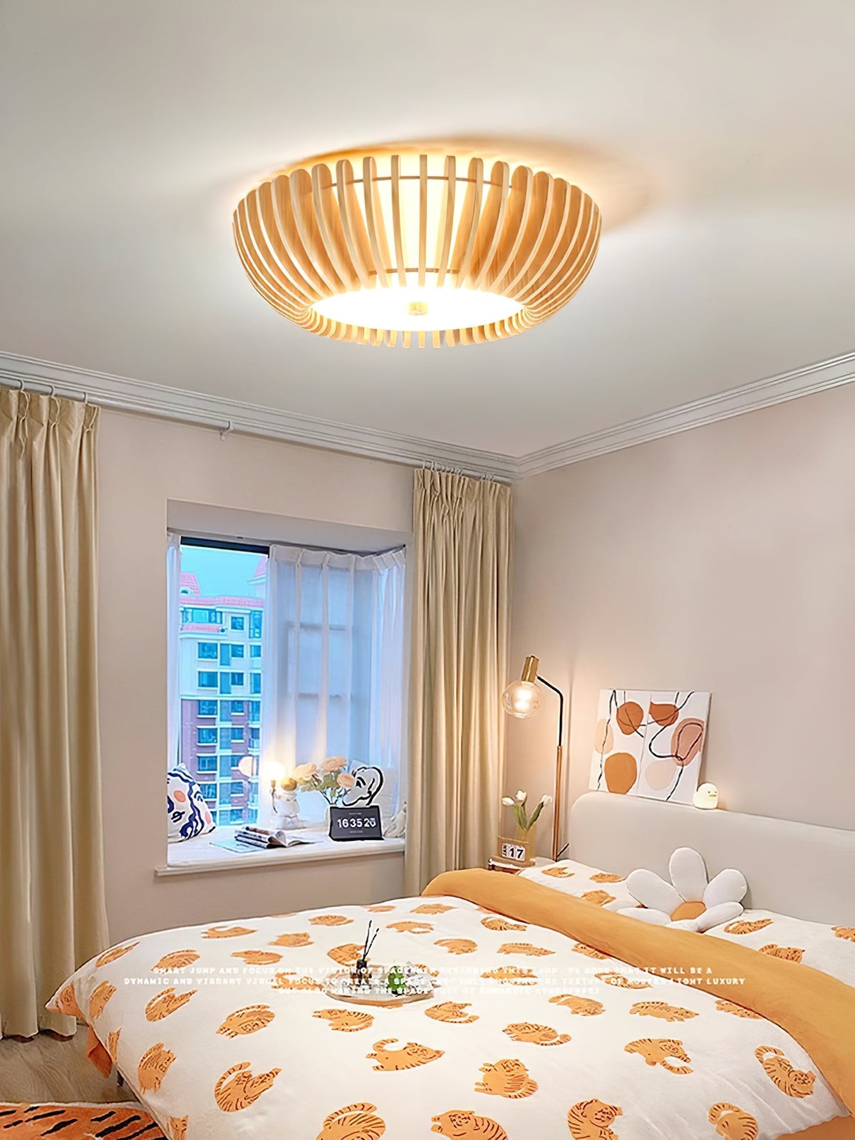 Gleniel Wood Ceiling Light-Moonnatur