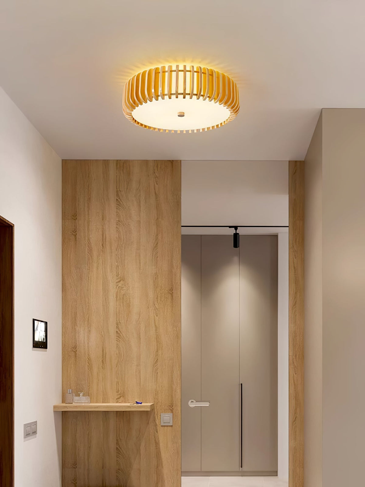Gleniel Wood Ceiling Light-Moonnatur