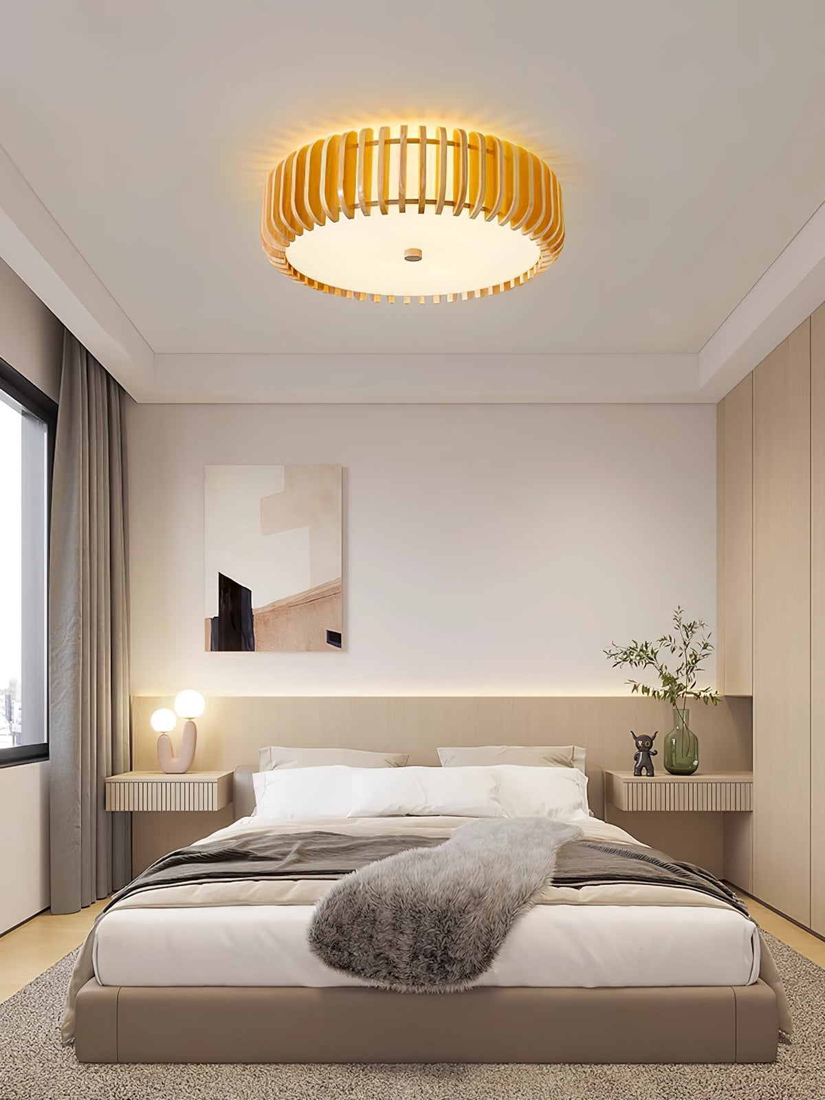 Gleniel Wood Ceiling Light-Moonnatur