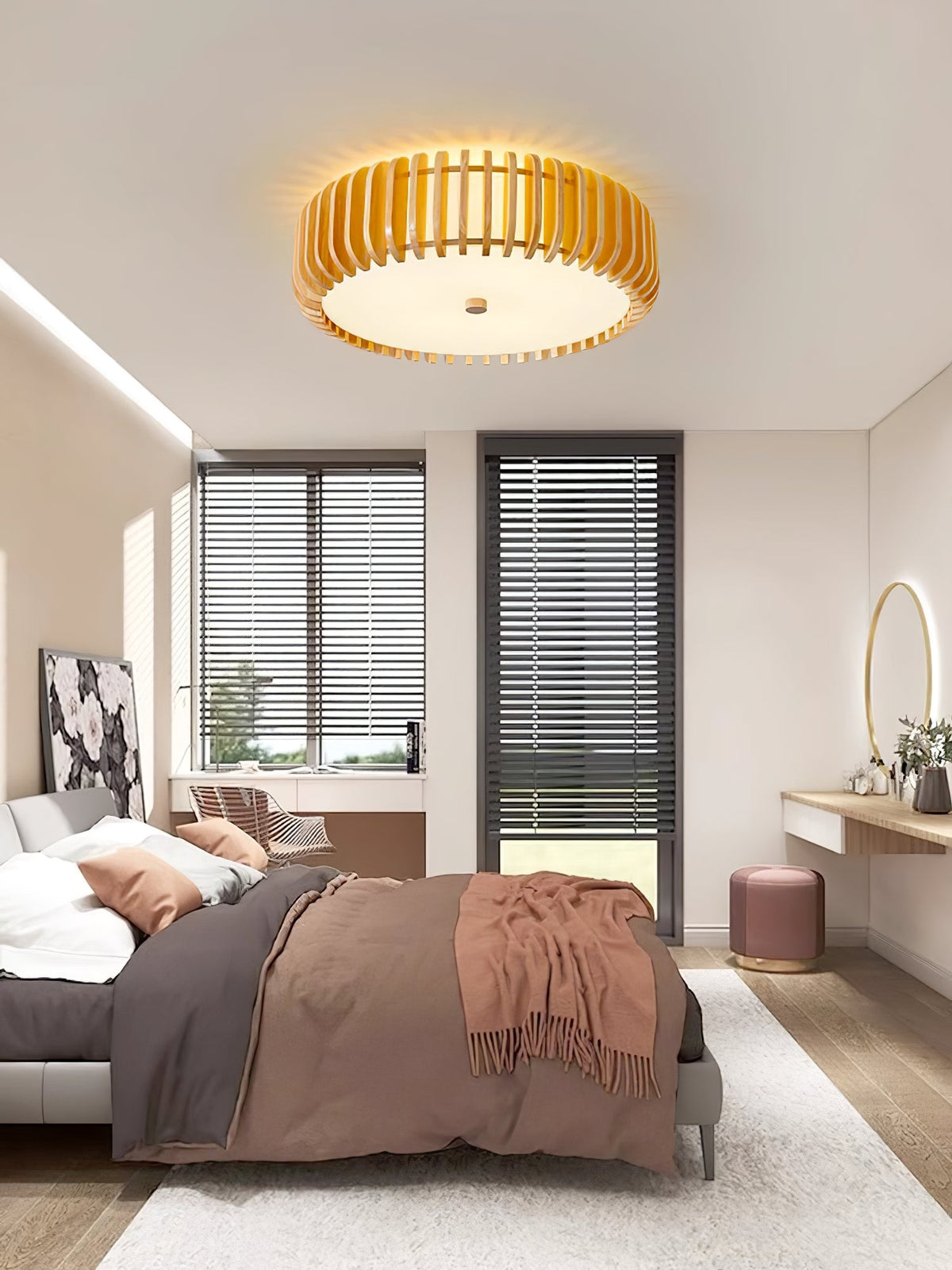 Gleniel Wood Ceiling Light-Moonnatur
