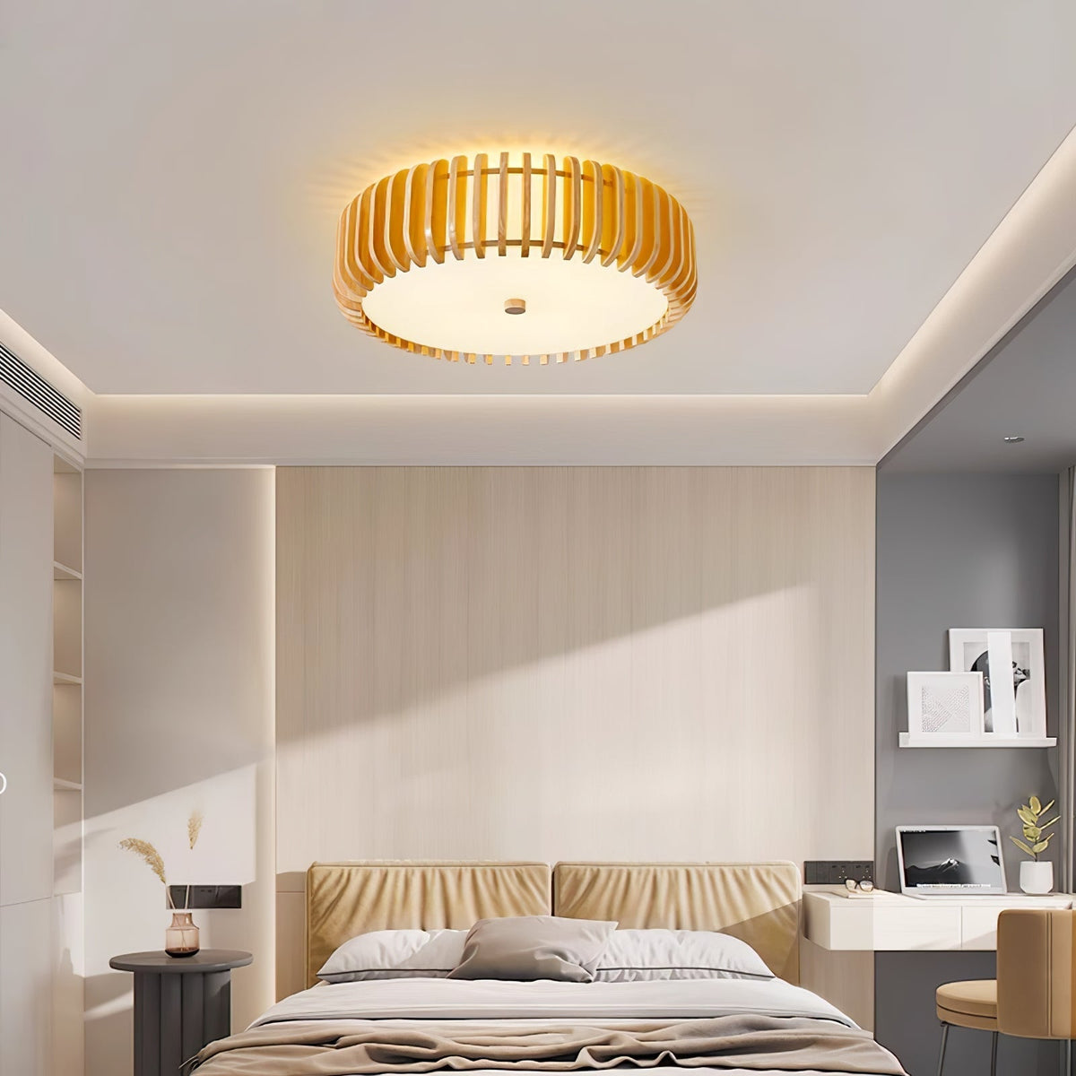 Gleniel Wood Ceiling Light-Moonnatur