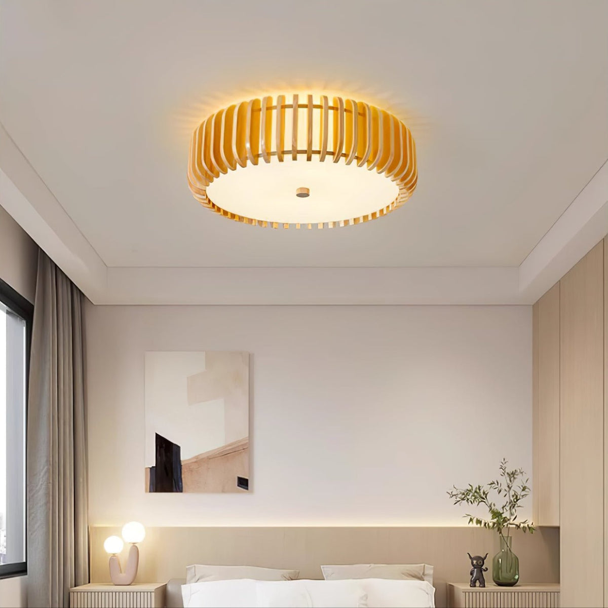 Gleniel Wood Ceiling Light-Moonnatur