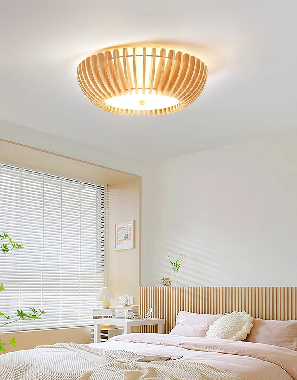 Gleniel Wood Ceiling Light-Moonnatur