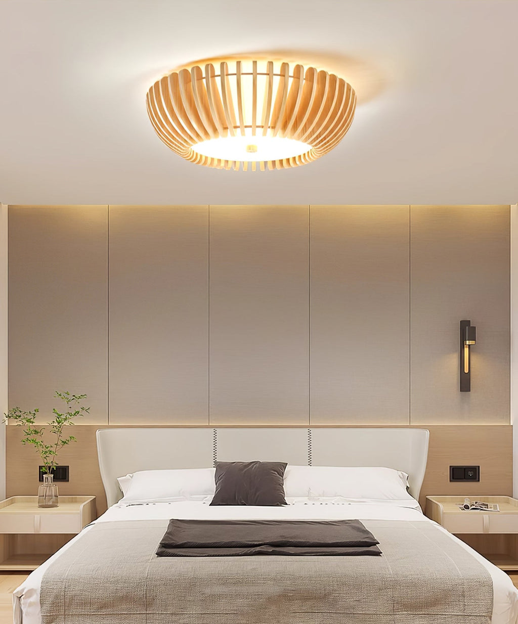 Gleniel Wood Ceiling Light-Moonnatur