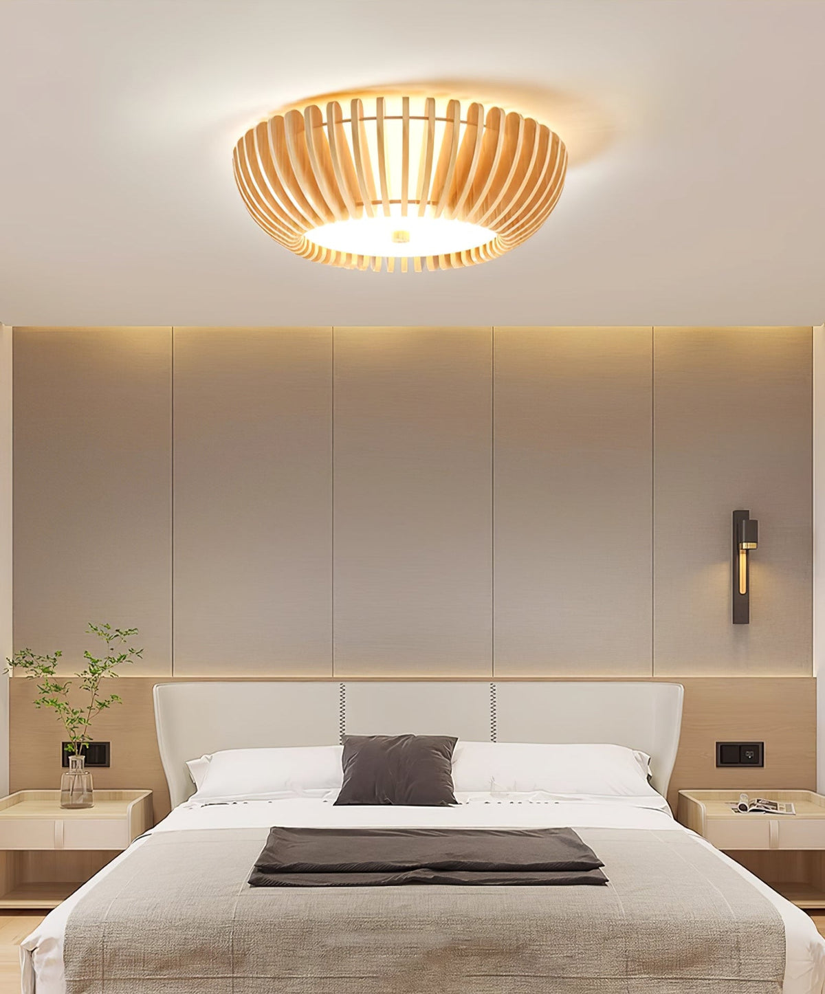 Gleniel Wood Ceiling Light-Moonnatur