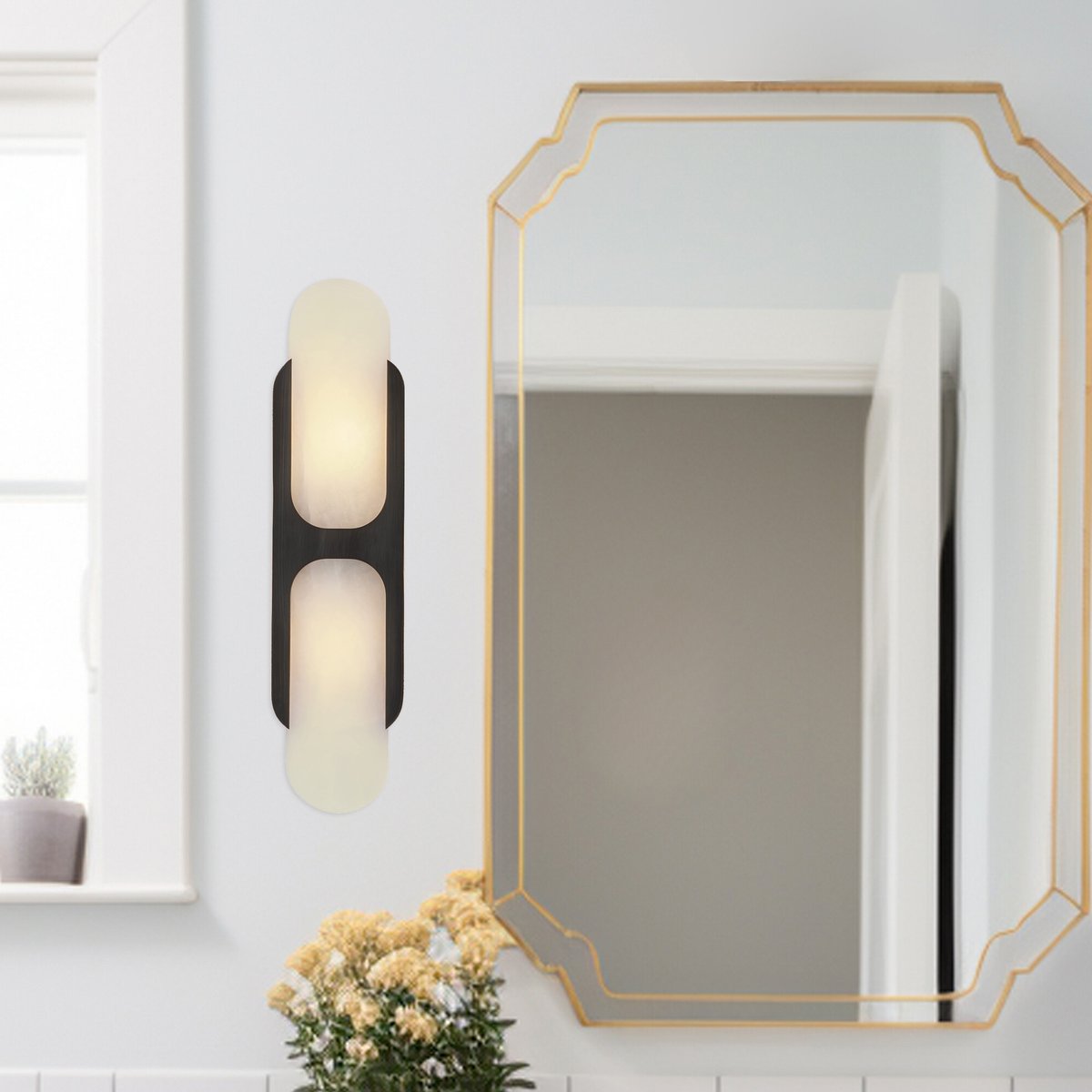 Corenelle Alabaster Wall Light-Moonnatur
