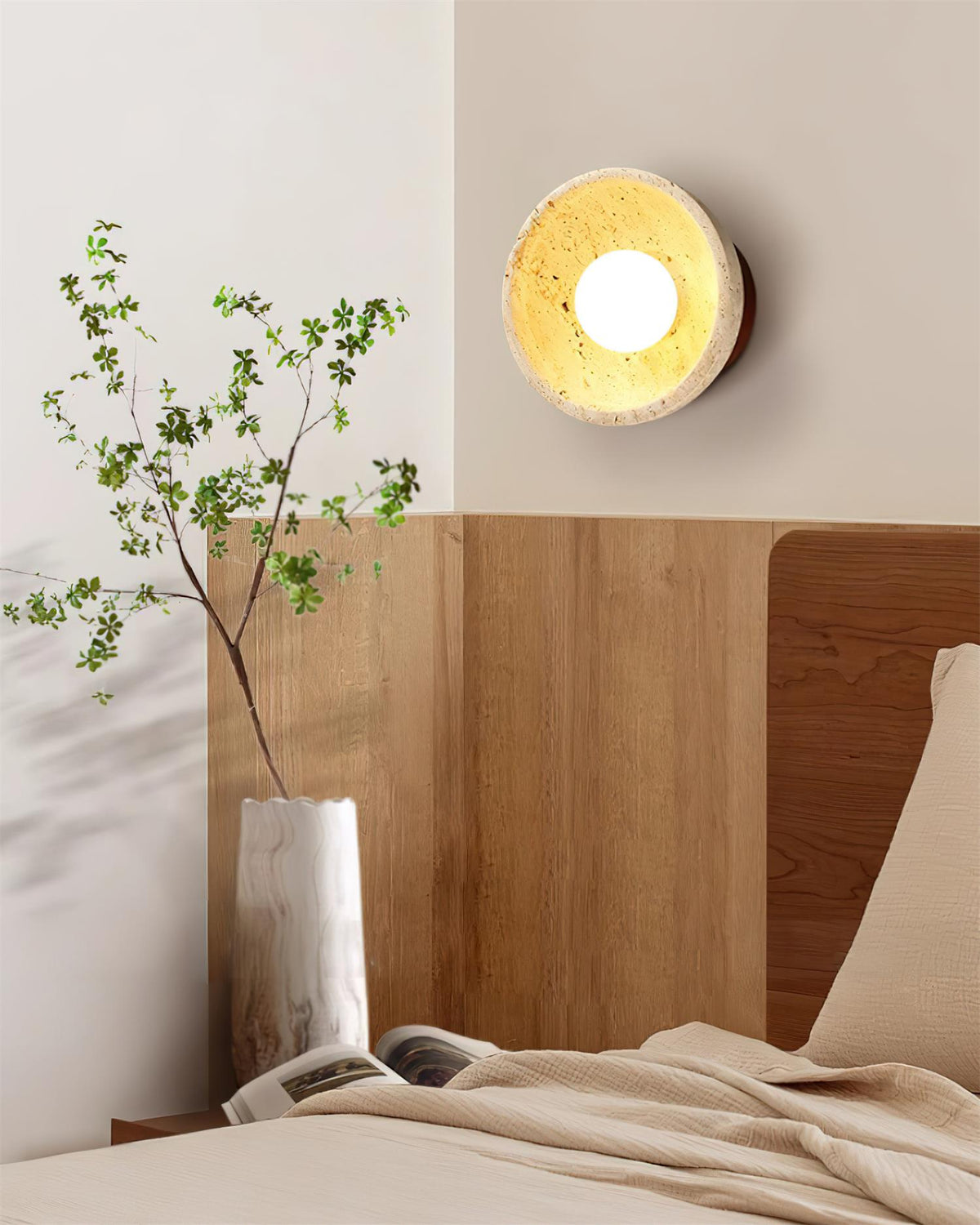 Merreniel Travertine Wall Light-Moonnatur