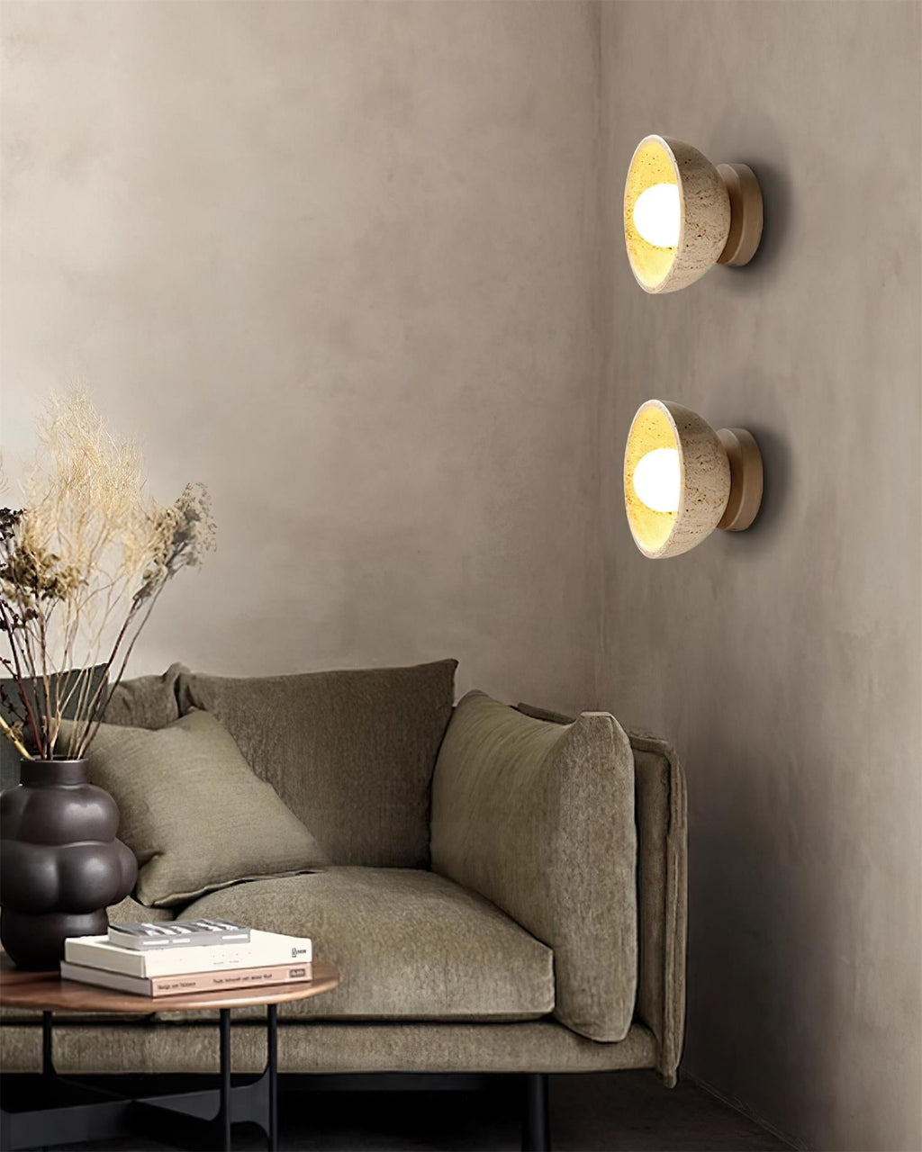 Merreniel Travertine Wall Light-Moonnatur