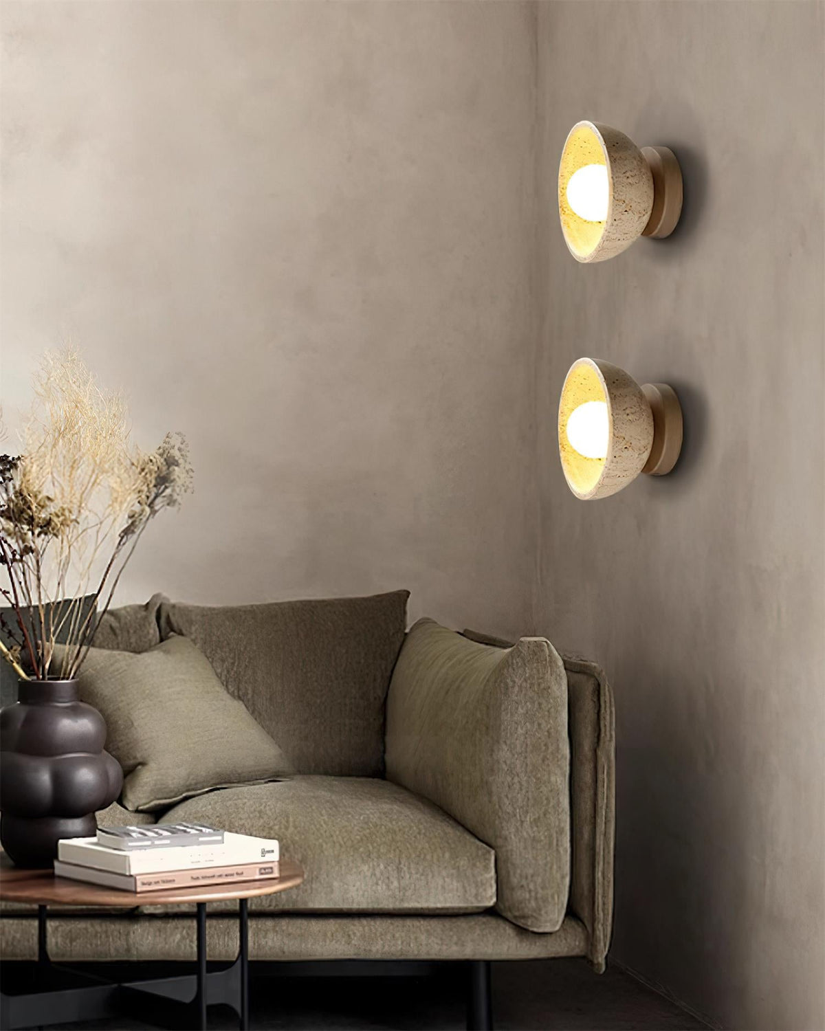 Merreniel Travertine Wall Light-Moonnatur