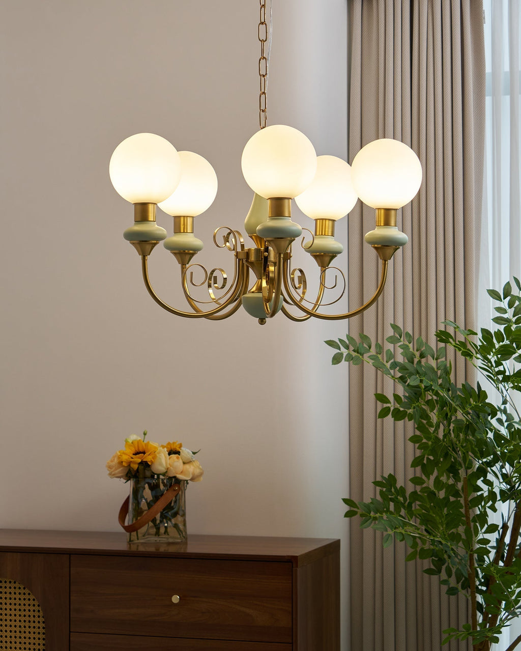 Xyndora Glass Chandelier-Moonnatur