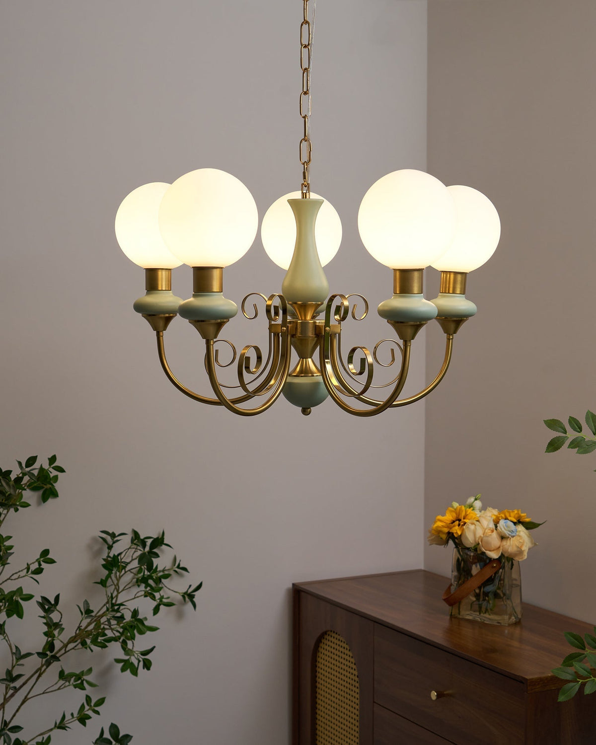 Xyndora Glass Chandelier-Moonnatur