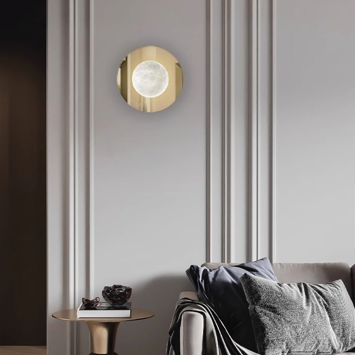Ainsford Alabaster Wall Light-Moonnatur