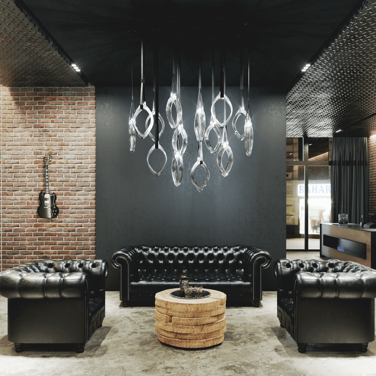 Tirelle Glass Chandelier-Moonnatur