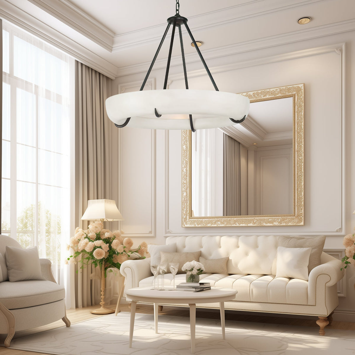 Woldenheath Alabaster Pendant Light-Moonnatur