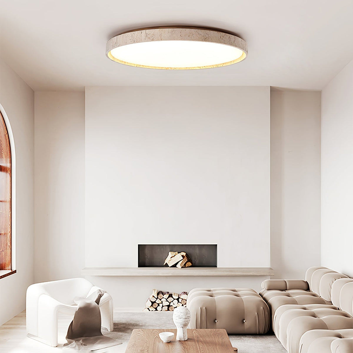 Haldelelyn Travertine Ceiling Light-Moonnatur