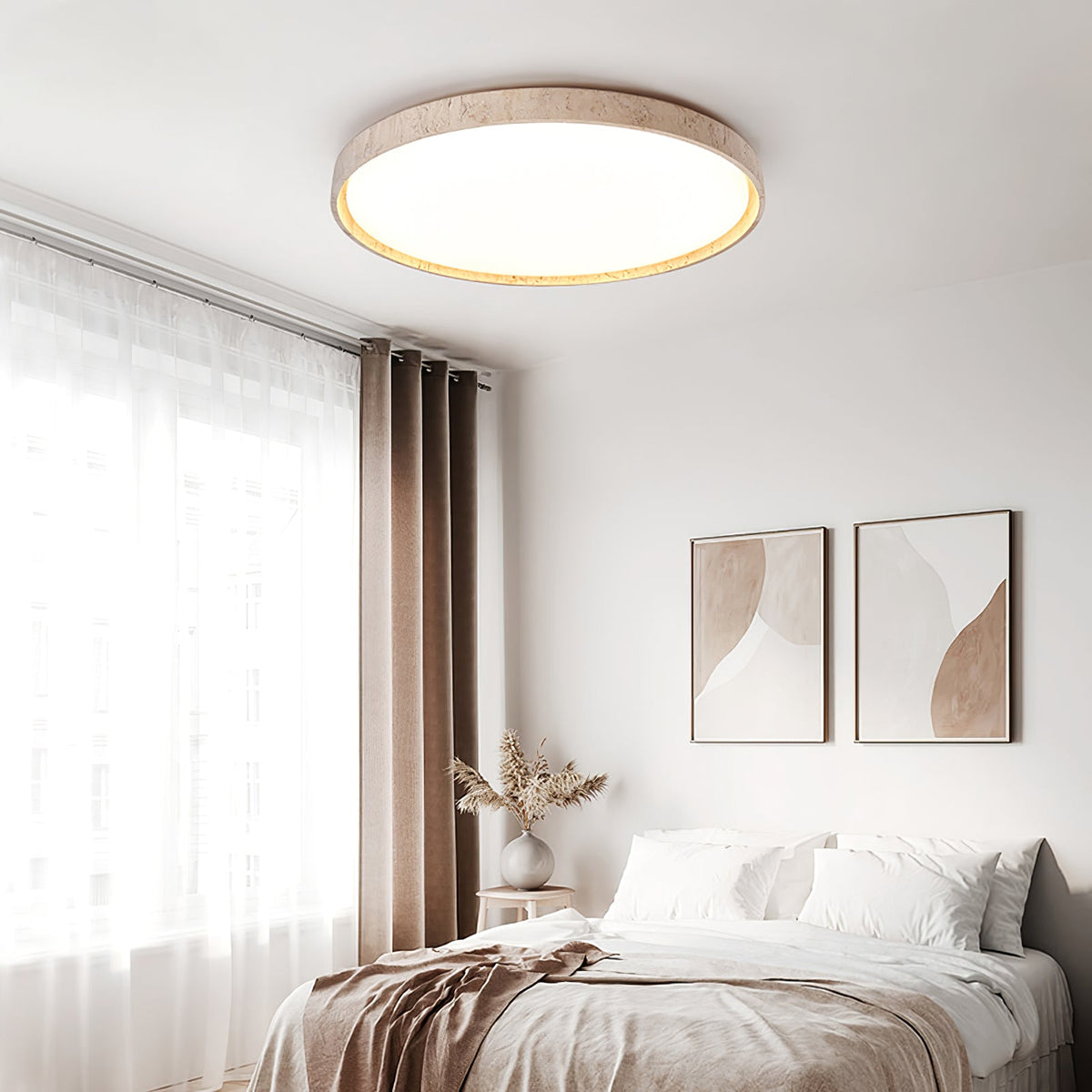 Haldelelyn Travertine Ceiling Light-Moonnatur