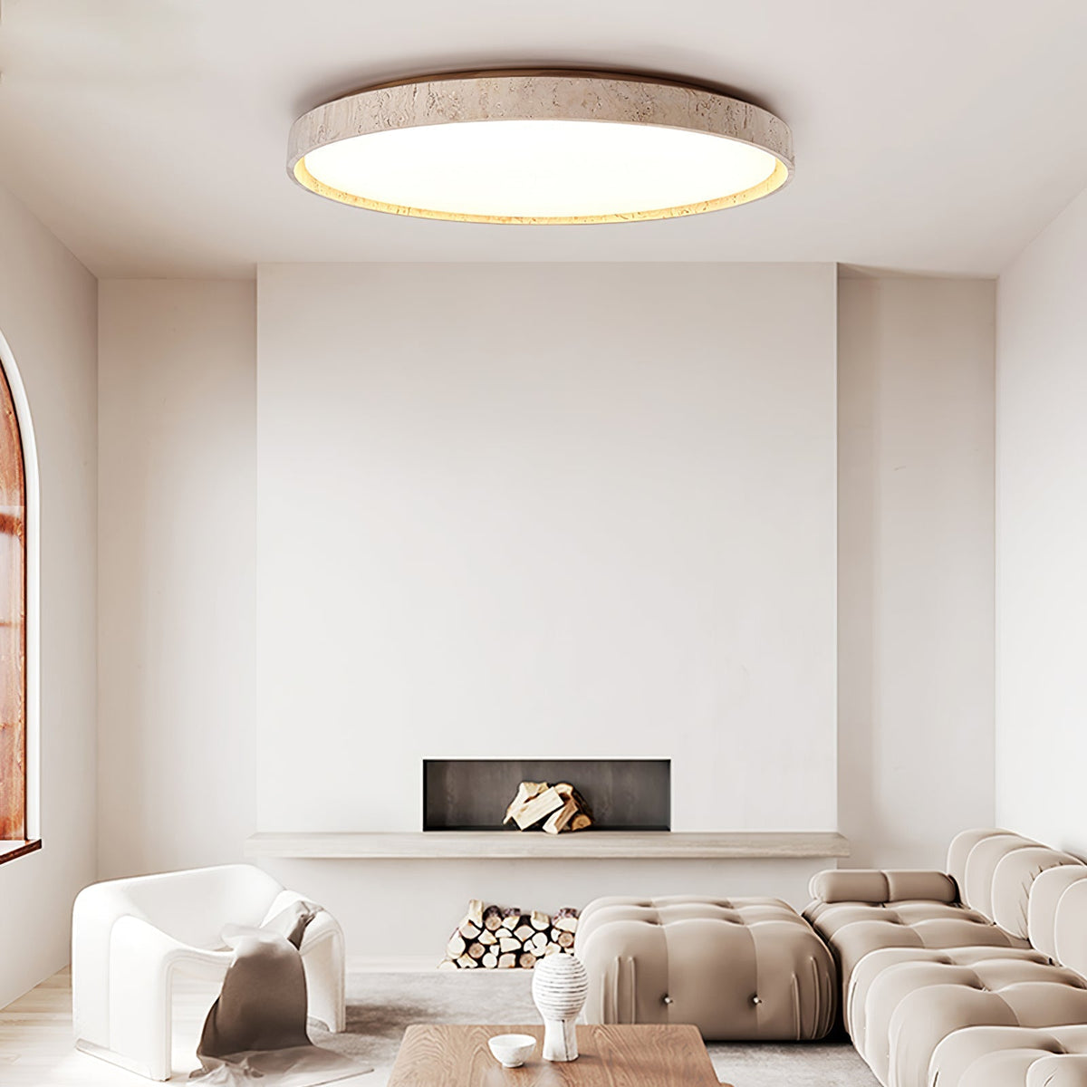 Haldelelyn Travertine Ceiling Light-Moonnatur