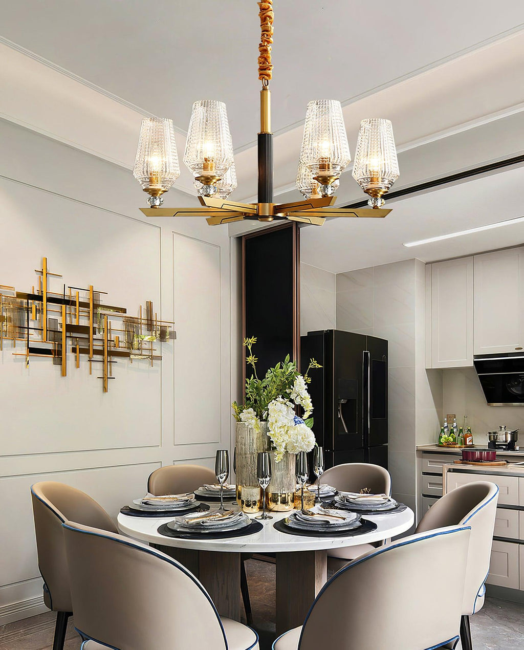 Grevune Glass Chandelier-Moonnatur