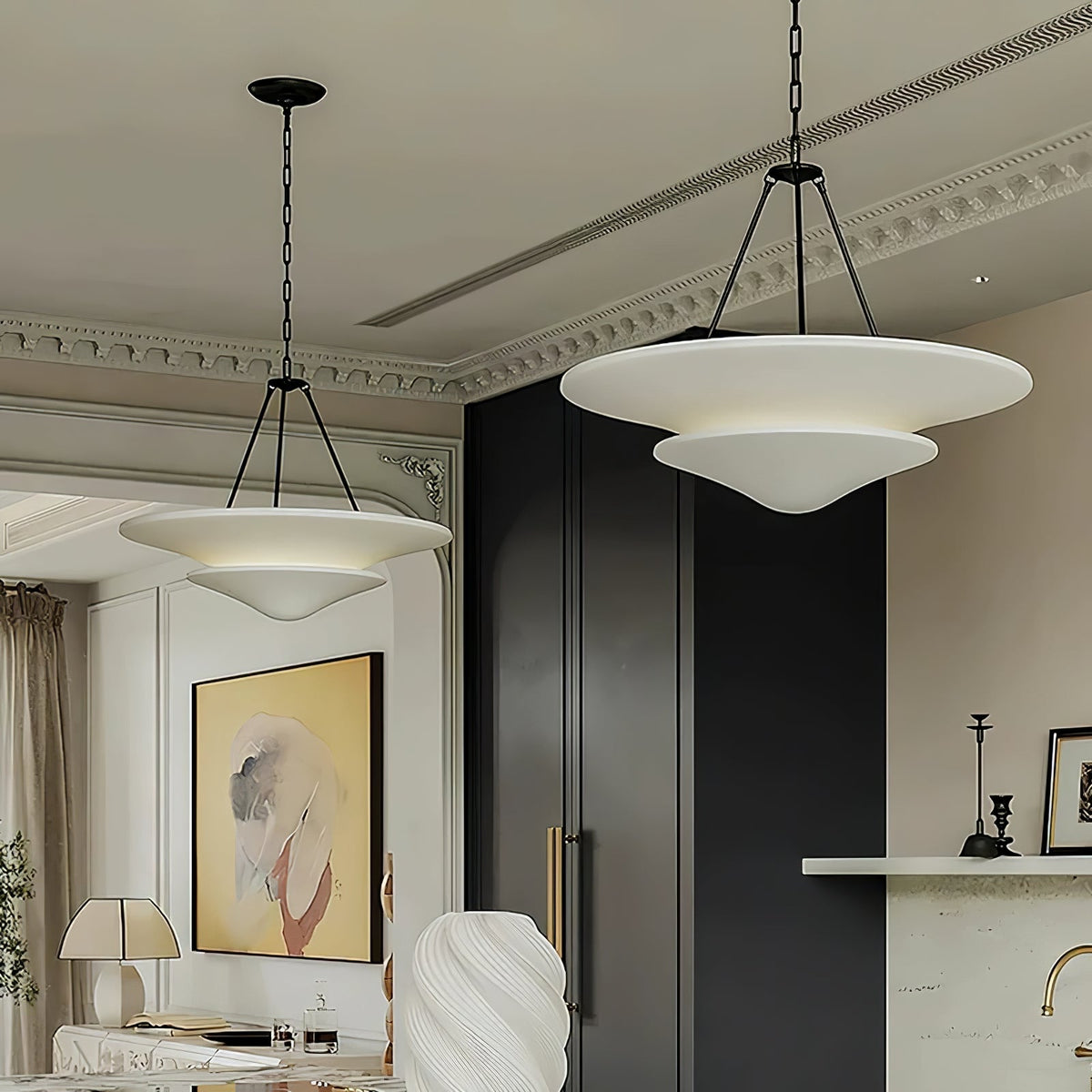 Fenrenwyn Plaster Pendant Light-Moonnatur