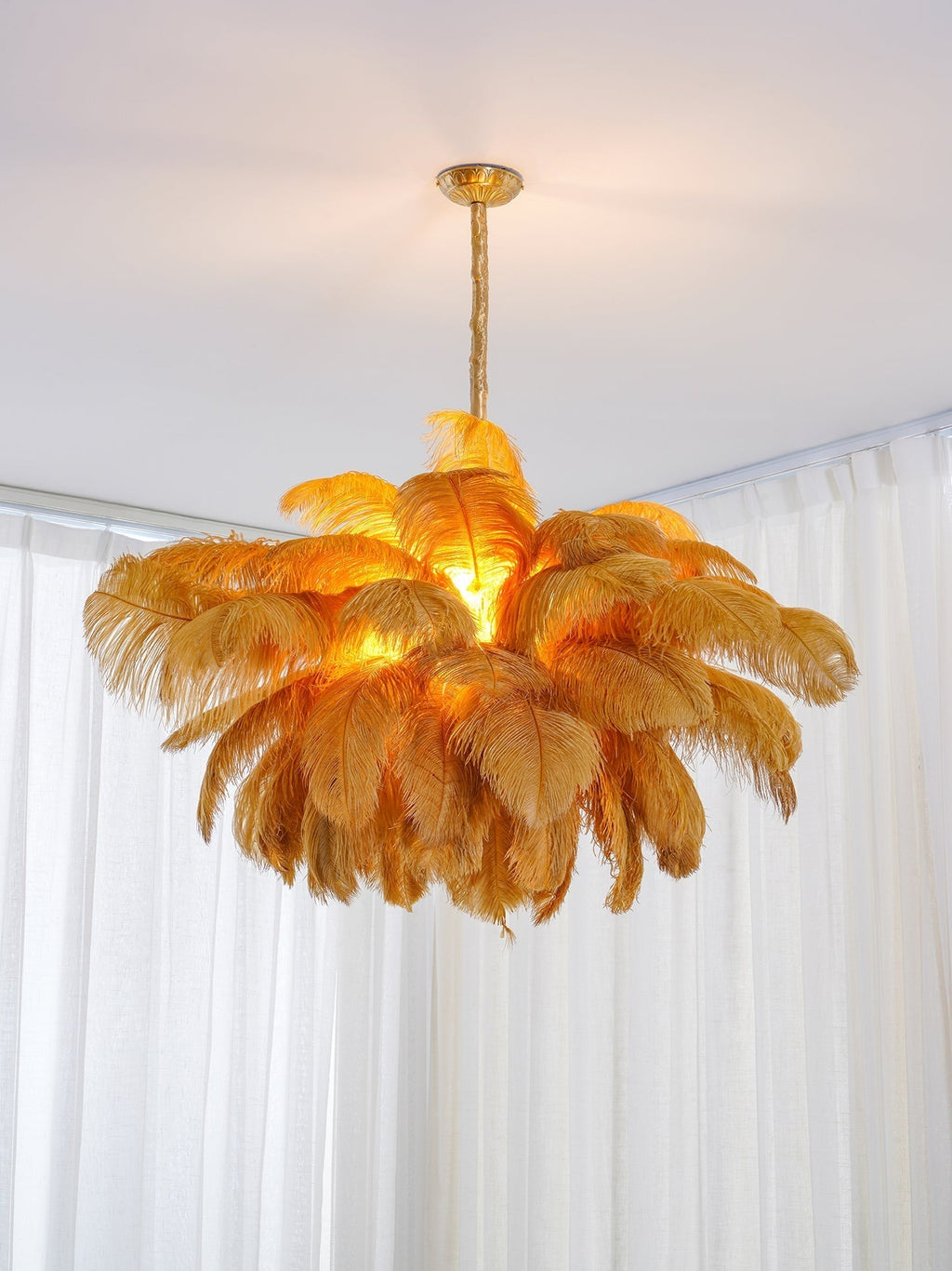 Kardenina Feather Chandelier-Moonnatur