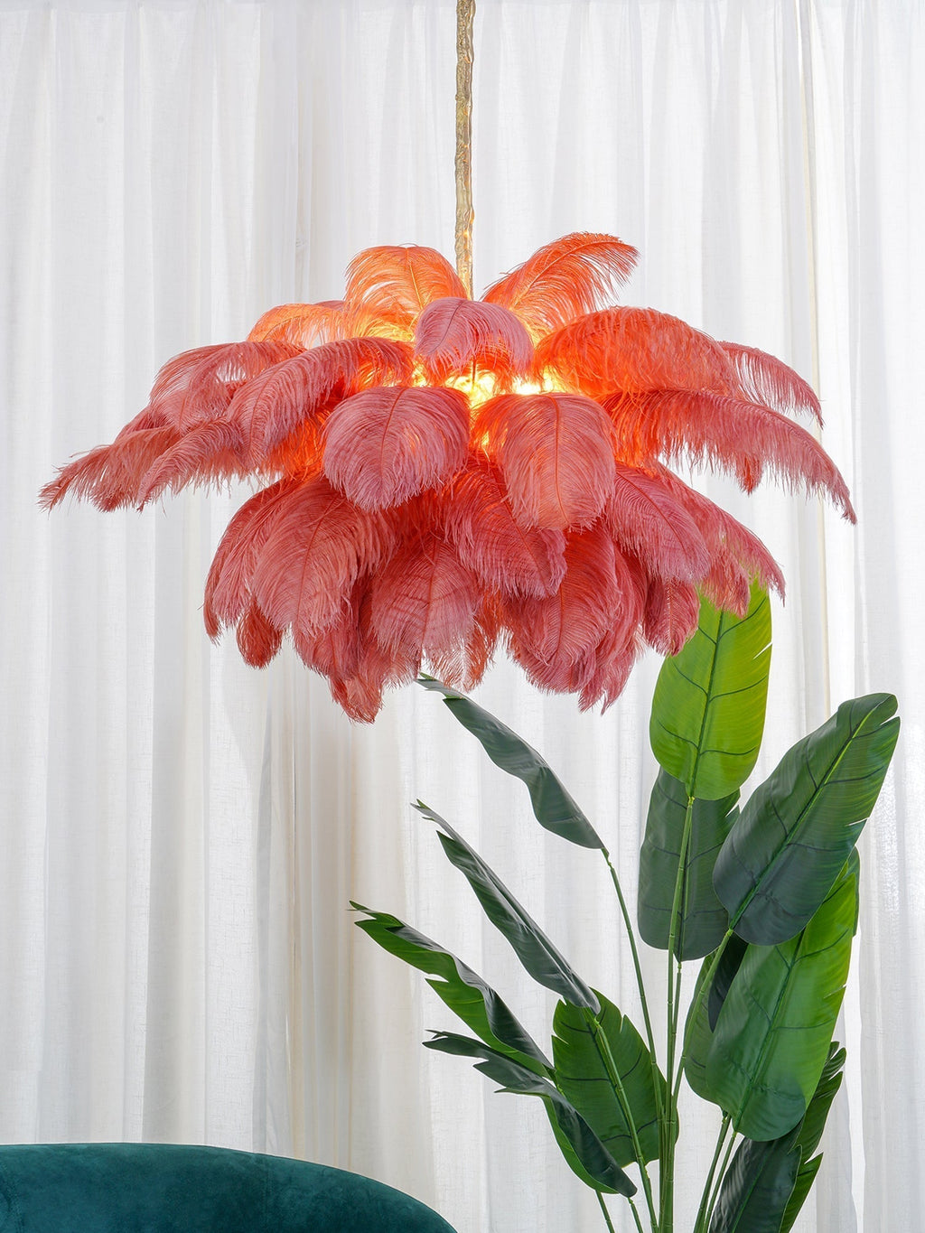 Kardenina Feather Chandelier-Moonnatur