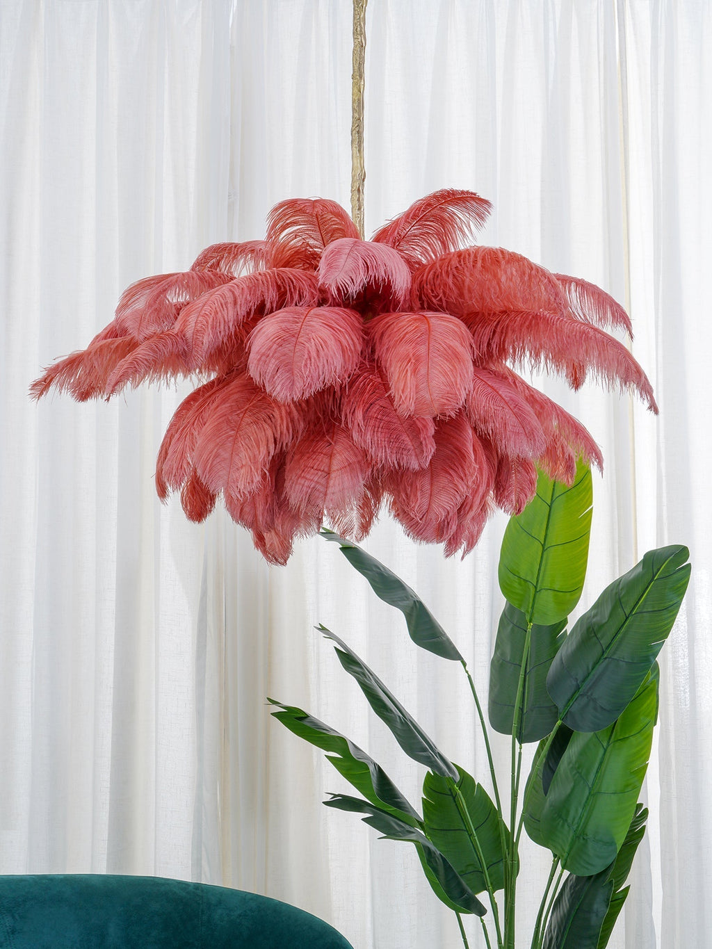 Kardenina Feather Chandelier-Moonnatur