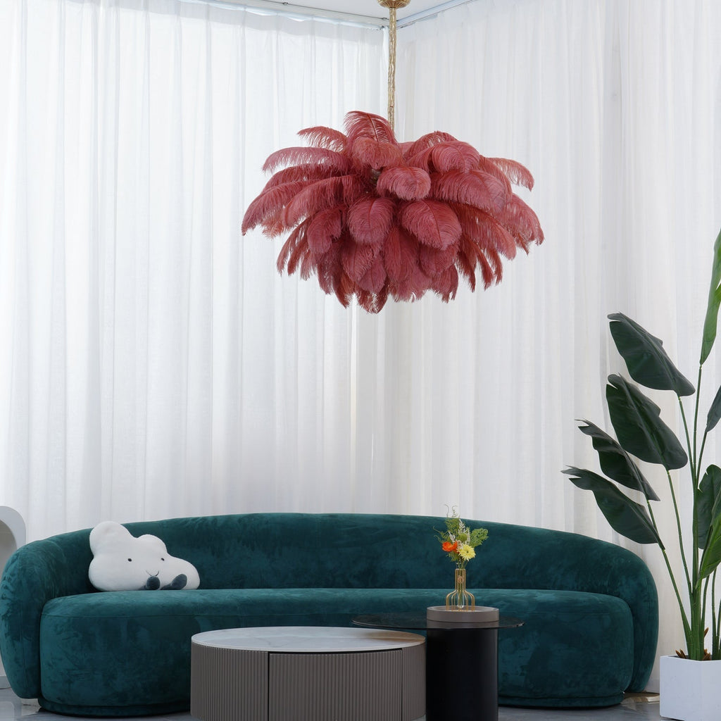 Kardenina Feather Chandelier-Moonnatur