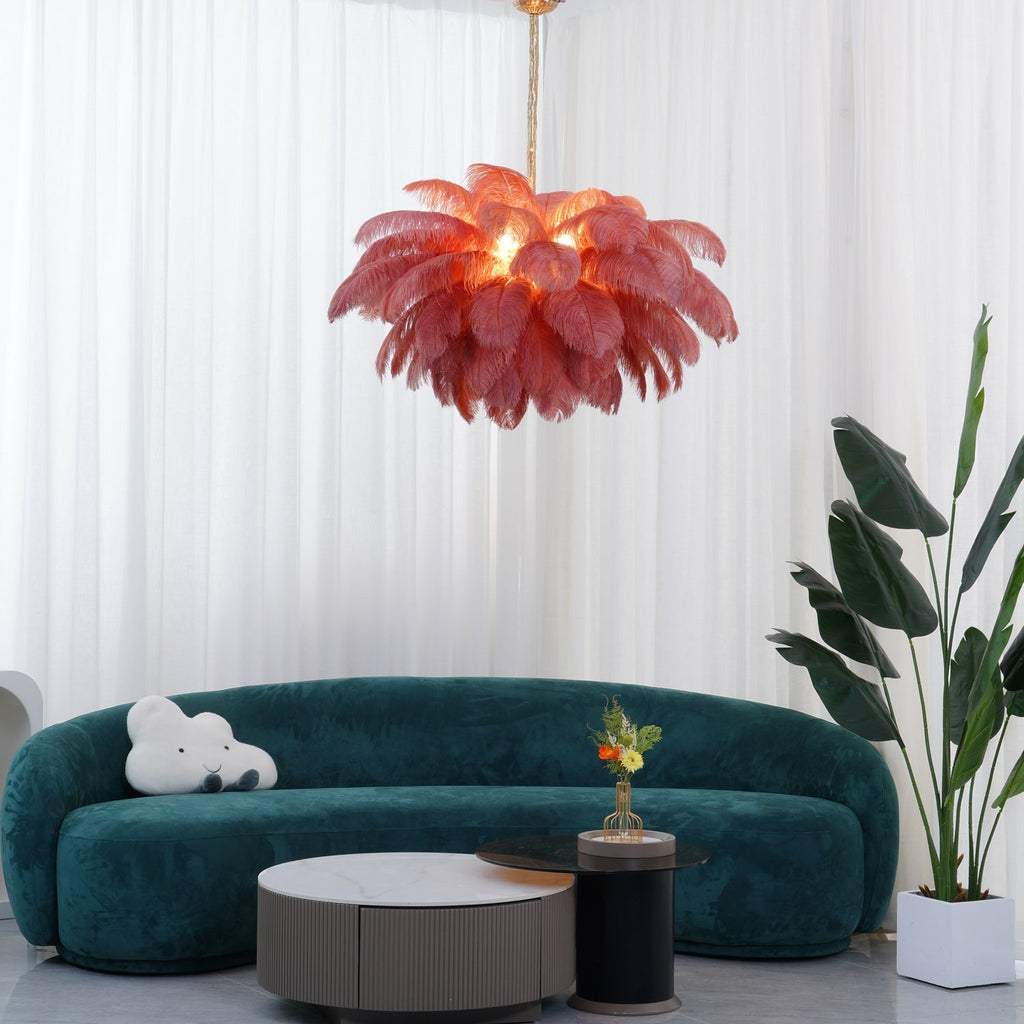 Kardenina Feather Chandelier-Moonnatur