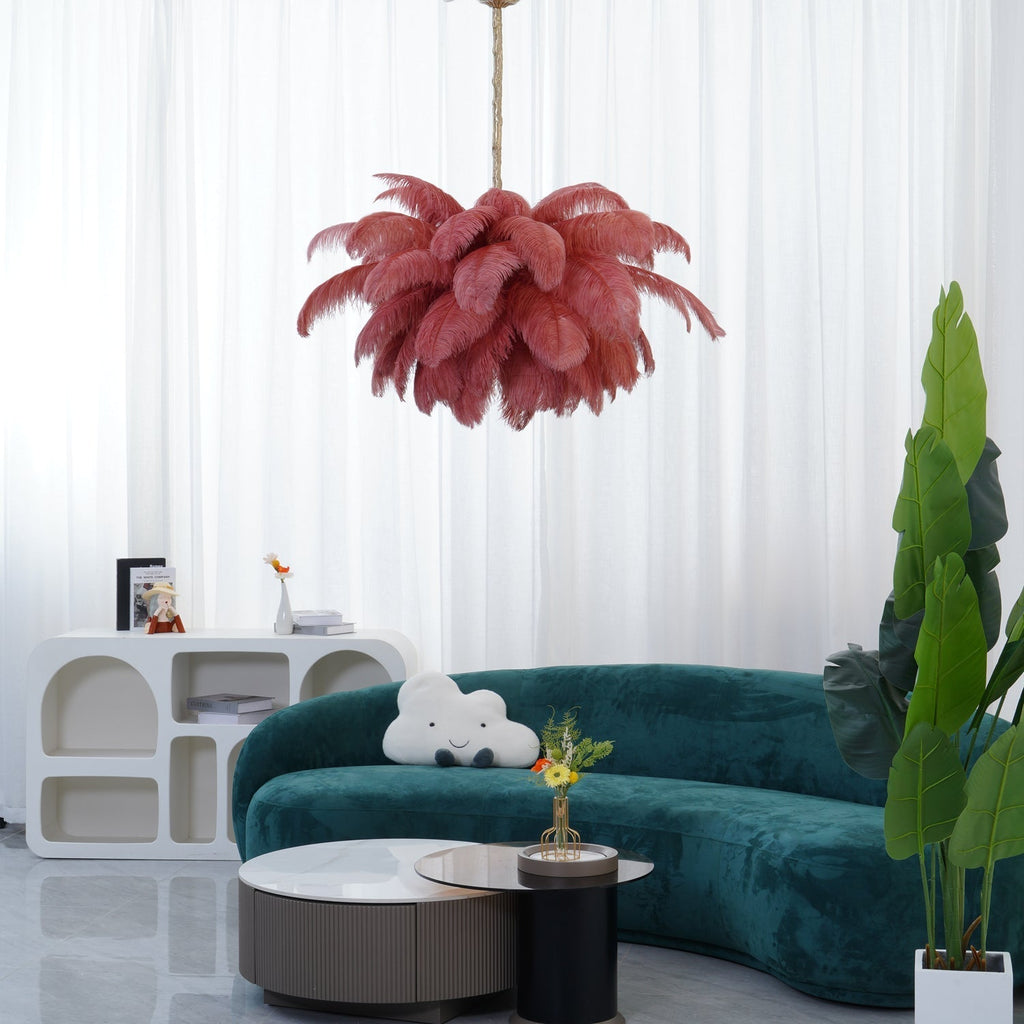 Kardenina Feather Chandelier-Moonnatur