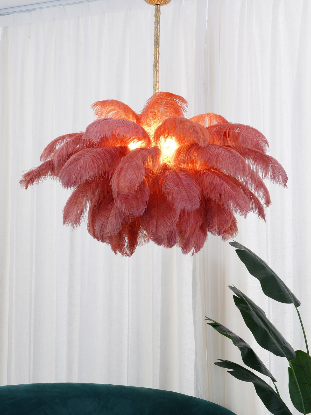 Kardenina Feather Chandelier-Moonnatur