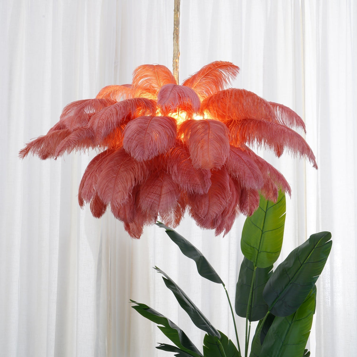 Kardenina Feather Chandelier-Moonnatur