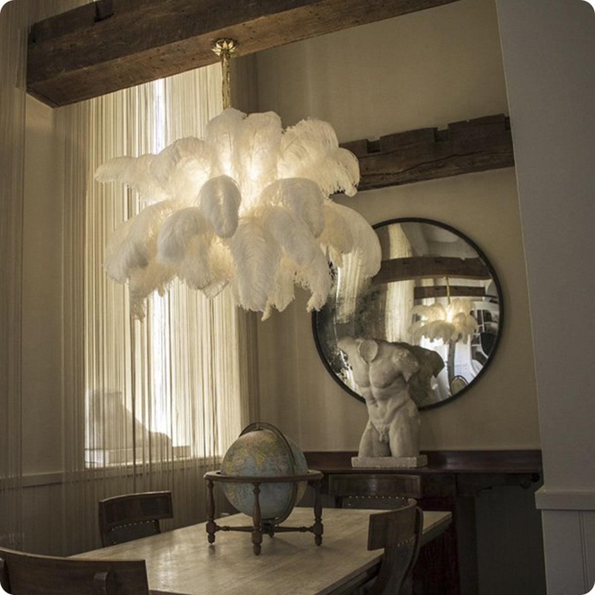 Kardenina Feather Chandelier-Moonnatur