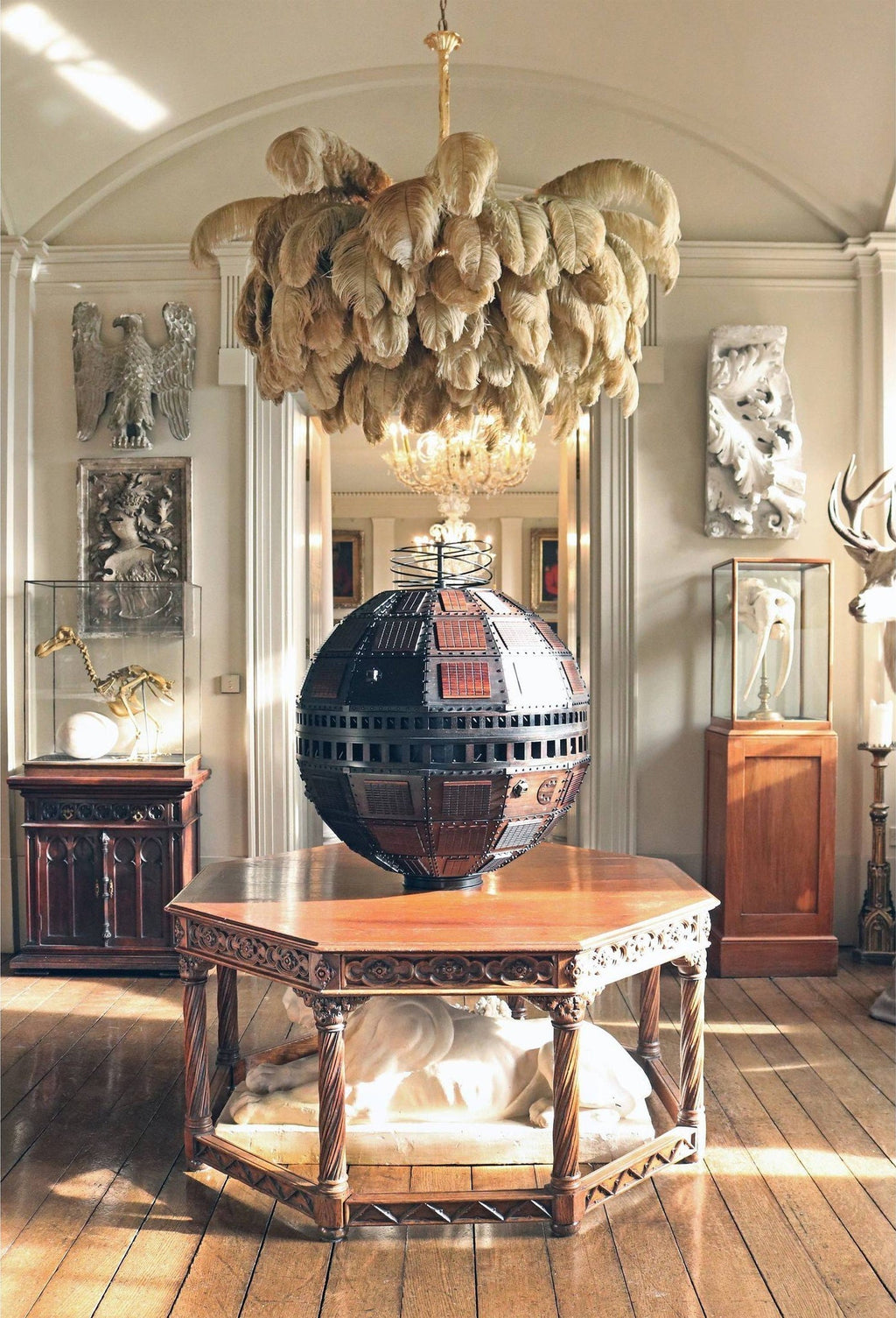 Kardenina Feather Chandelier-Moonnatur