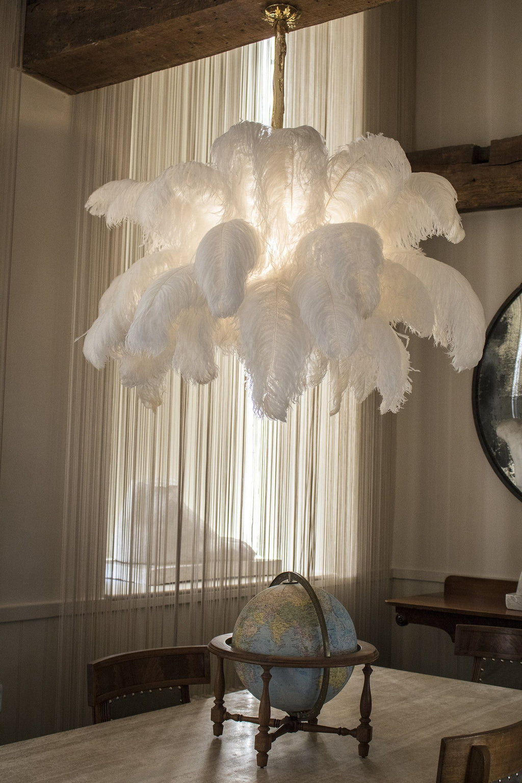 Kardenina Feather Chandelier-Moonnatur