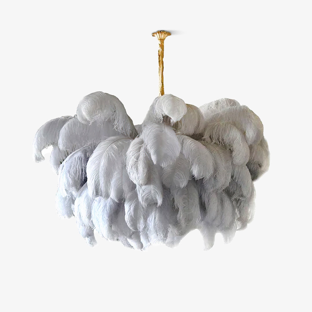 Kardenina Feather Chandelier-Moonnatur