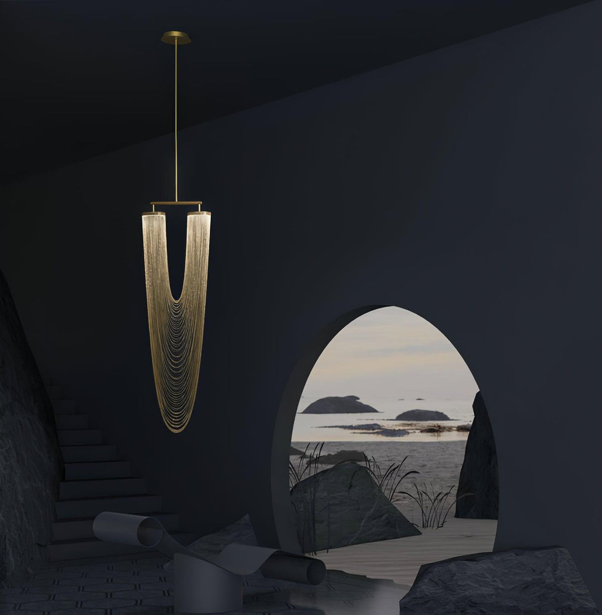 Ravelara Metal Pendant Light-Moonnatur
