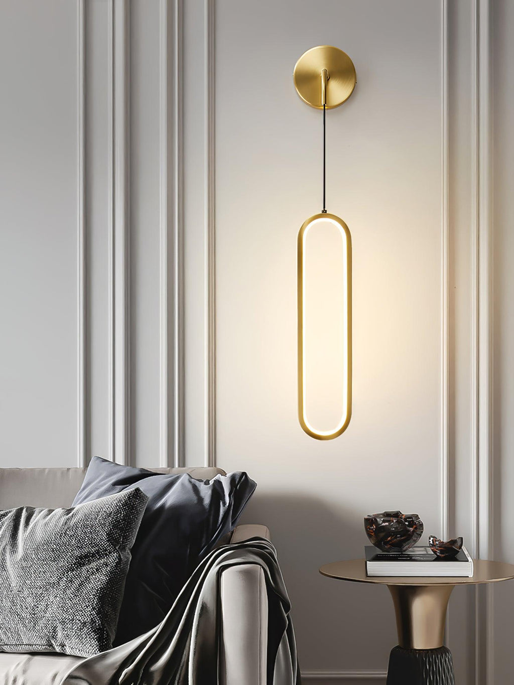 Hathereris Brass Wall Light-Moonnatur
