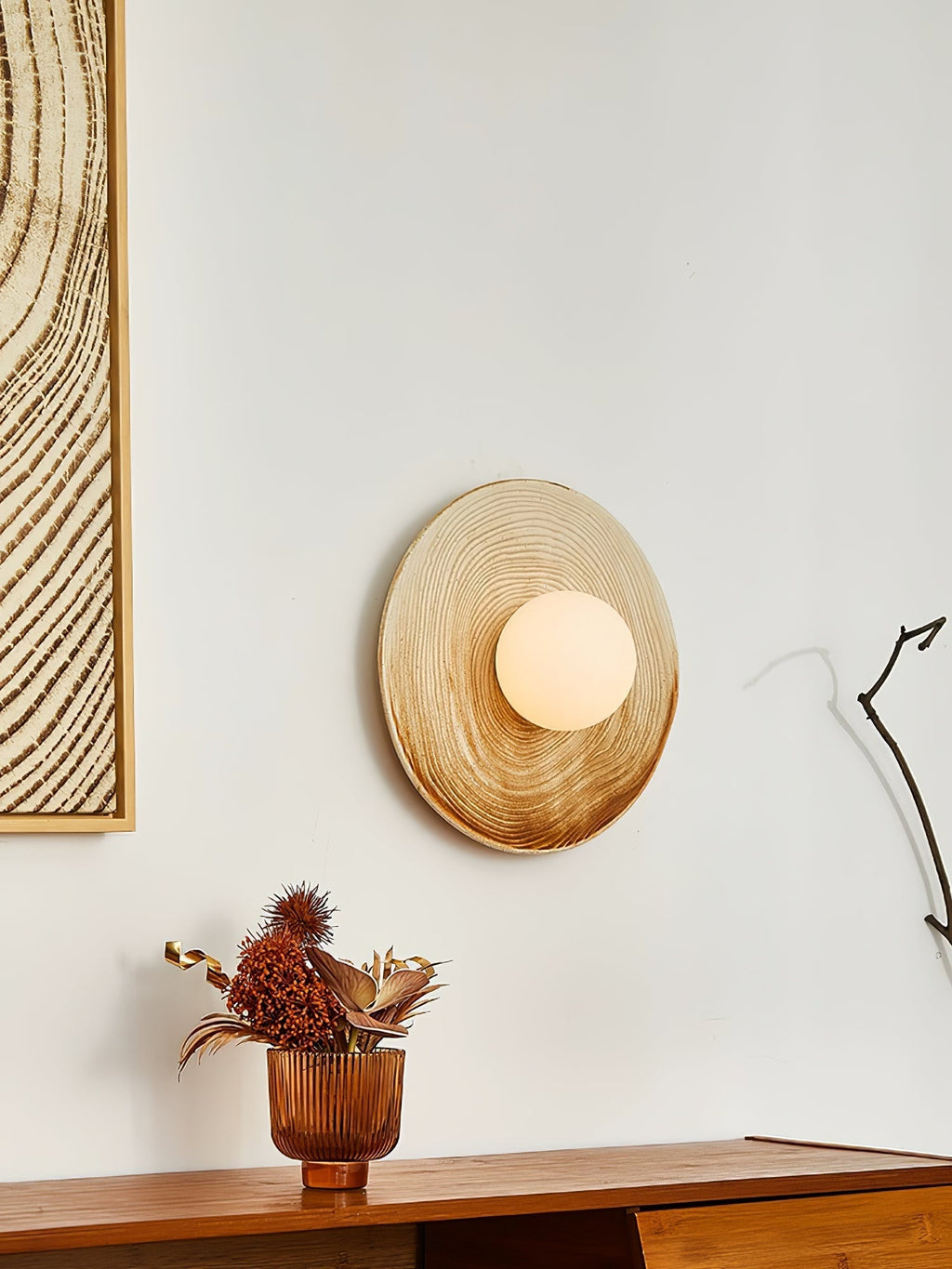 Brierelle Ceramic Wall Light-Moonnatur