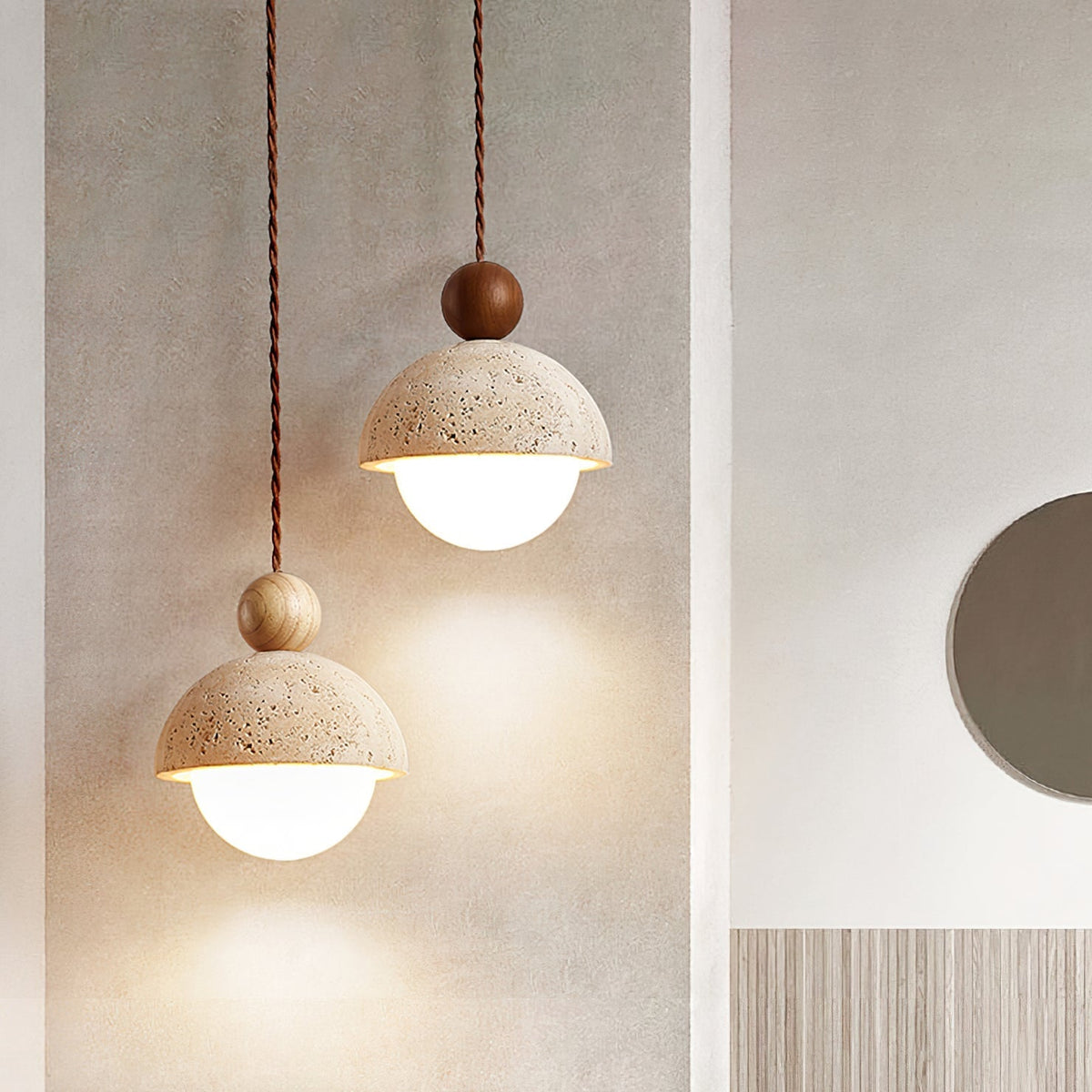 Rildenley Travertine Pendant Light-Moonnatur