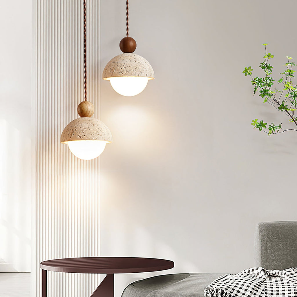 Rildenley Travertine Pendant Light-Moonnatur
