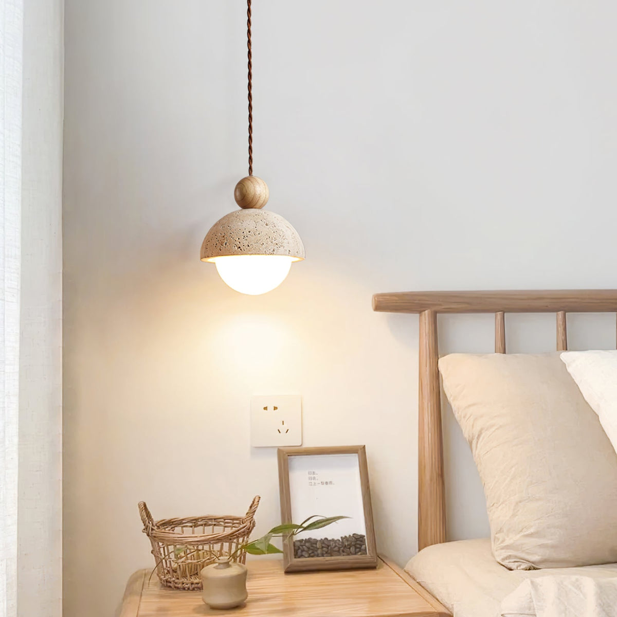 Rildenley Travertine Pendant Light-Moonnatur