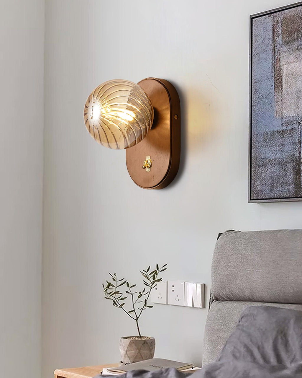 Baldenwren Wood Wall Light-Moonnatur