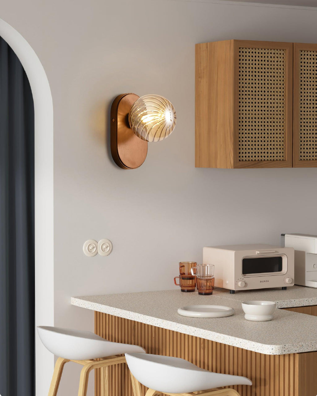 Baldenwren Wood Wall Light-Moonnatur