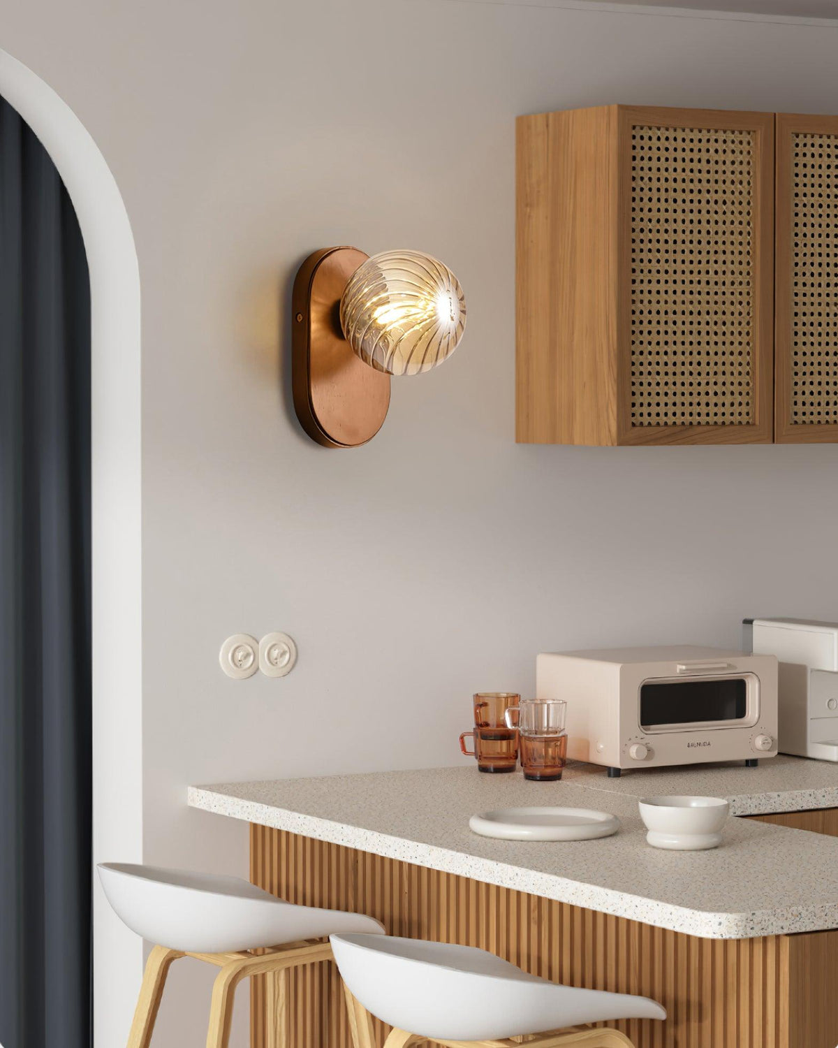Baldenwren Wood Wall Light-Moonnatur
