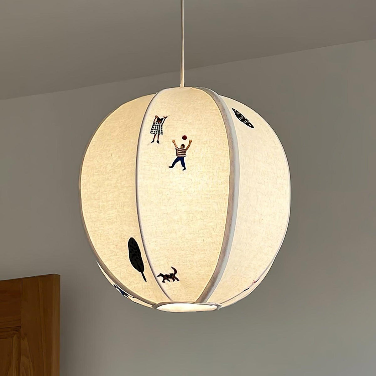 Narenia Fabric Pendant Light-Moonnatur