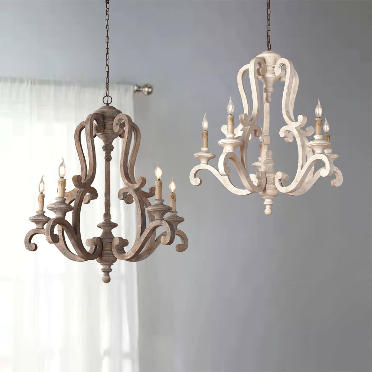 Cavendelle Wood Chandelier-Moonnatur
