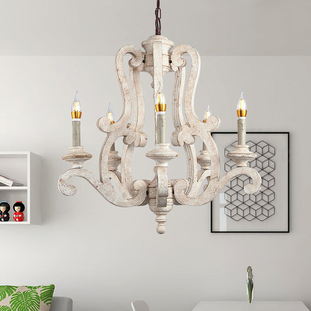 Cavendelle Wood Chandelier-Moonnatur