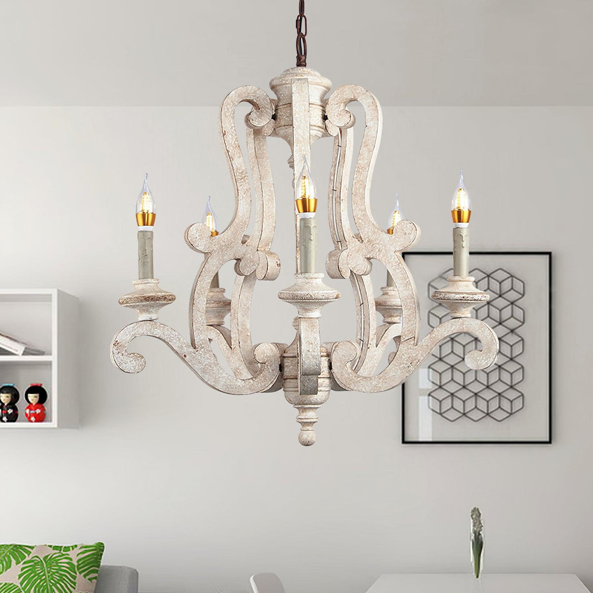Cavendelle Wood Chandelier-Moonnatur